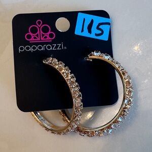 Paparazzi Gold Crystal Hoop Earrings